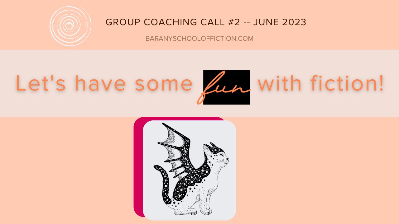 banner for group call #2 JUNE 2023, focus: Let's have some fun with fiction!